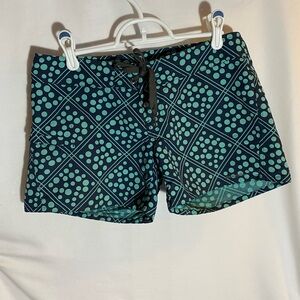 Patagonia Teal and Green Polka Dot Shorts, size 4